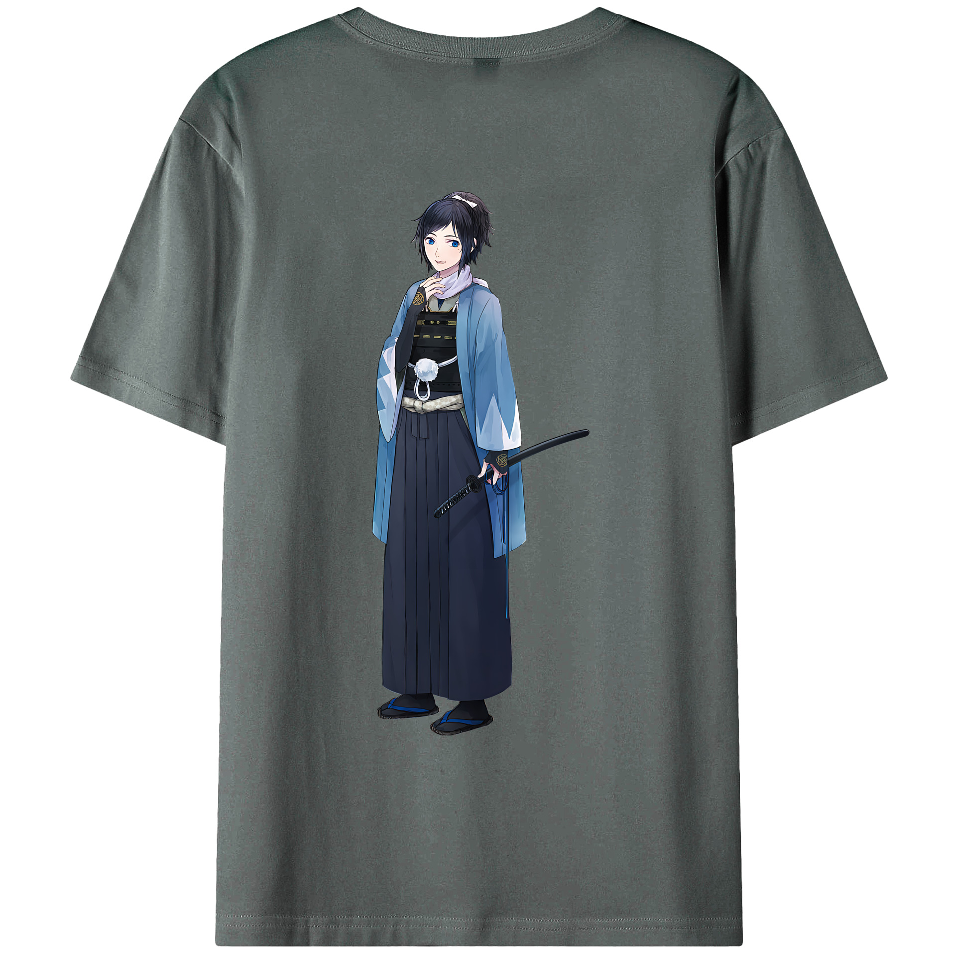 （画像用） 刀剣乱舞 Touken Ranbu 綿100％ メンズ半袖Tシャツ（バックプリント） 通気性